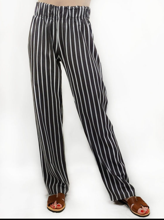Mixed linen classic line Women ripped pants
