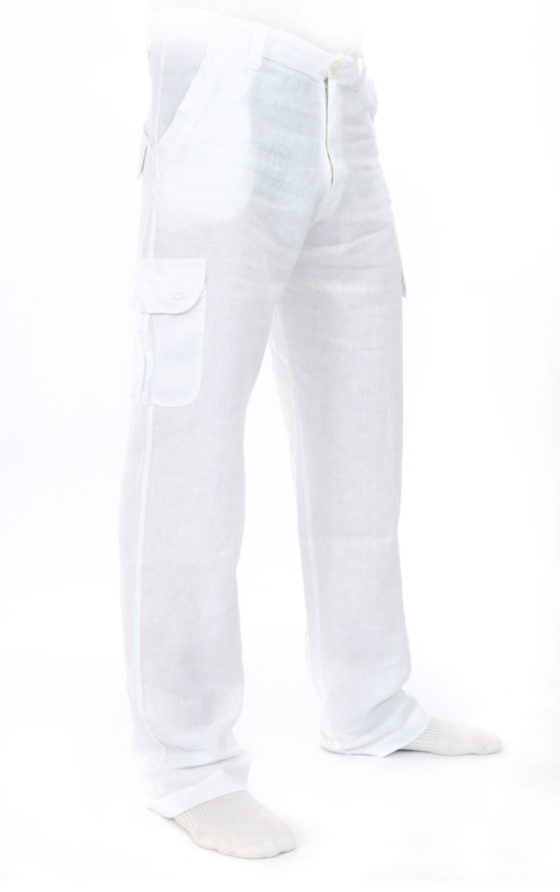 Mixed linen outer pocket Men Pants made in Greece
