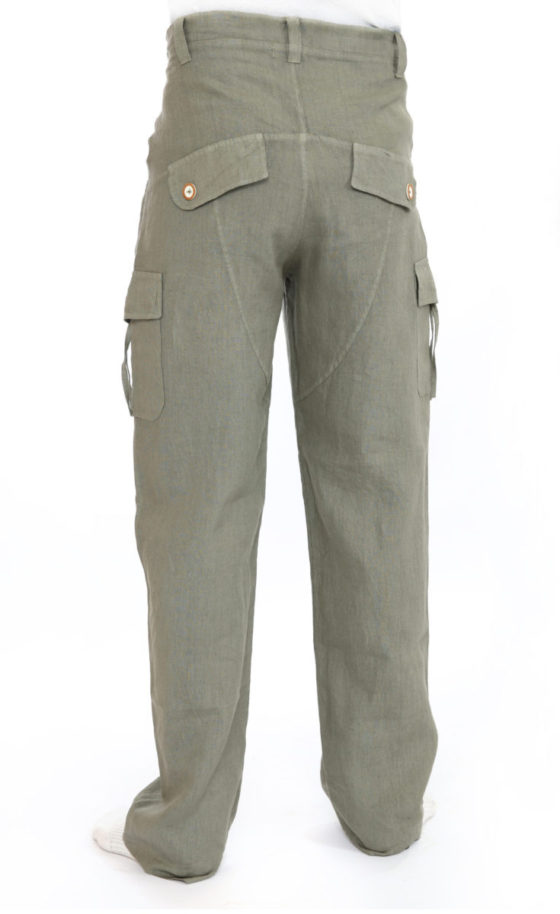 Mixed linen outer pocket Men Pants made in Greece