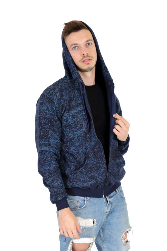Sweatshirt jacket 310gr with a classic line with a "waterfall" print design - Image 2