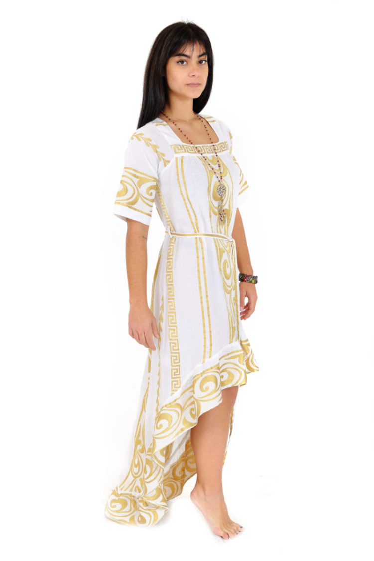 Maxi asymmetrical (short in the front, long in the back) Dress made in Greece